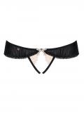 826-THC-4 Crotchless Thong beige/schwarz Gr. L/XL