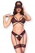 Lingerie-Set CR4880 schwarz/rot