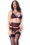 Lingerie-Set CR4883 schwarz/rot