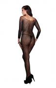 Netz-Bodystocking schwarz mit Leopardenmuster