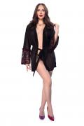 Peignoir CR4882 schwarz/rot