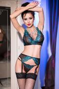 Spitzen-Set CR4217 schwarz/blau